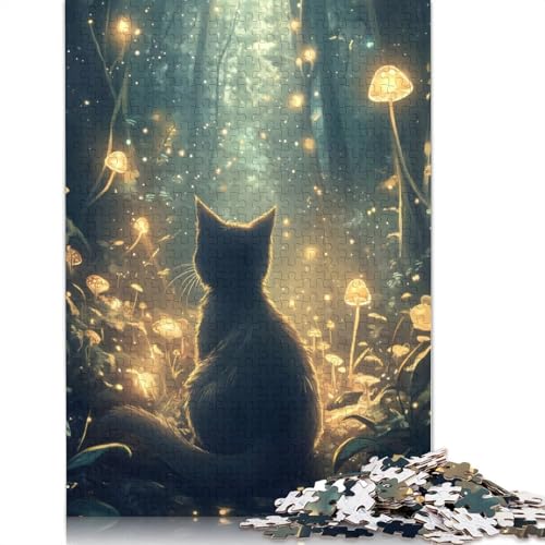 Katze im Zauberwald, Puzzlespielzeug für Erwachsene, Lernspiel, Puzzlespiele für Erwachsene für Frauen und Männer, 1500 Teile (85 x 57 cm) von GQmoney
