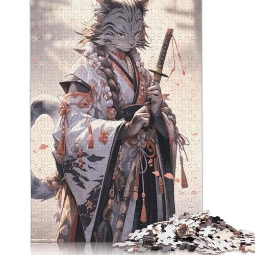 Katzen-Kimono, Japan-Puzzle für Erwachsene und Kinder. Unmögliches Herausforderungsspielzeug, Lernspiel, Heimdekoration, ab 14 Jahren, 520 Teile (52 x 38 cm) von GQmoney