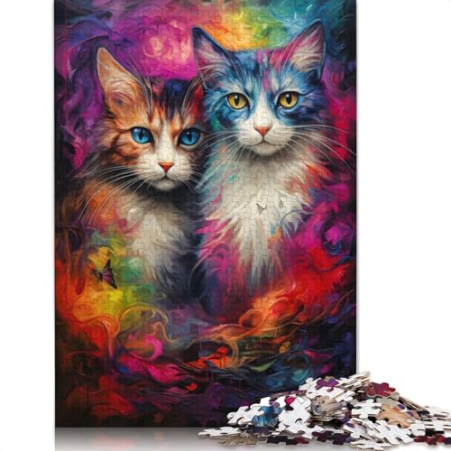 Katzen-Malposter, Puzzle für Erwachsene, herausforderndes und kniffliges Puzzle für Frauen und Männer, 1000 Teile (75 x 50 cm) von GQmoney