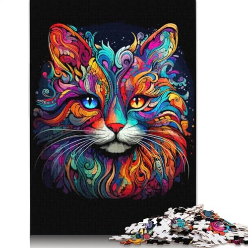 Katzengemälde-Poster, Puzzle für Erwachsene, kreative Spiele, Puzzle, Geschenk für Jungen oder Mädchen, 1000 Teile (75 x 50 cm) von GQmoney