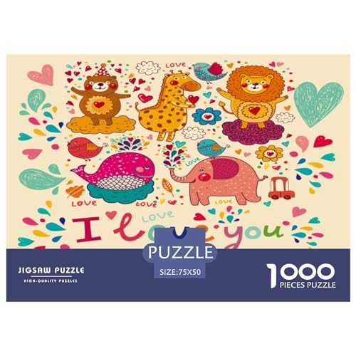 Kinder-Wal-Holzpuzzle für Erwachsene, 1000-teiliges Puzzle, rechteckiges Puzzle, Geschenke für Erwachsene und Kinder, Heimdekoration und Familienspiel, 1000 Teile (75 x 50 cm) von GQmoney