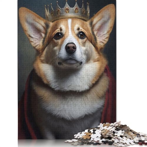 King Corgi Puzzle für Erwachsene und Kinder. 520 Teile. Tolles Geschenk, Herausforderungsspielzeug, Lernspiel, Heimdekorationsgeschenke. 520 Teile (52 x 38 cm) von GQmoney