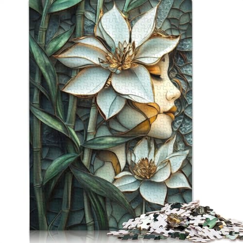 Kintsugi-Puzzle mit Frau und Blumen, 520 Teile, für Teenager, Geschenke, Holzpuzzle für Erwachsene und Teenager ab 12 Jahren, 520 Teile (52 x 38 cm) von GQmoney