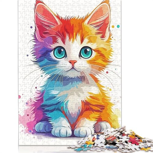 Kitten Splash Puzzle für Erwachsene, Premium-Puzzle aus 100% recyceltem Brett, Problemlösungspuzzles für Erwachsene und Kinder, 1000 Teile (75 x 50 cm) von GQmoney