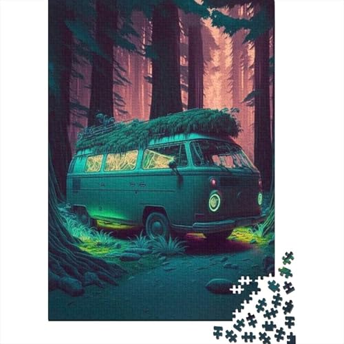 Klassisches Retro-Oldtimer-Puzzle, Dekompressionsspielzeug, 100% recycelter Karton, Puzzle für Erwachsene, 1000 Teile (38 x 26 cm) von GQmoney