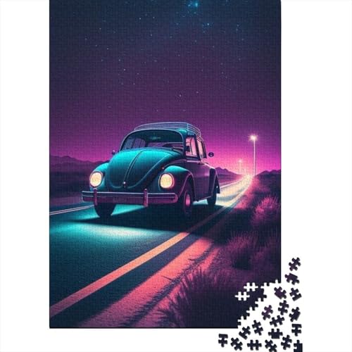 Klassisches Retro-Oldtimer-Puzzle aus 100% recyceltem Karton für Kinder und Erwachsene ab 12 Jahren, 1000 Teile (38 x 26 cm) von GQmoney