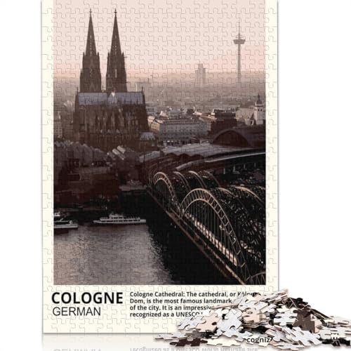 Kölner Stadtpuzzle, 520 Teile, buntes Puzzle, Geschenke für Männer, für Kinder ab 12 Jahren, 520 Teile (52 x 38 cm) von GQmoney