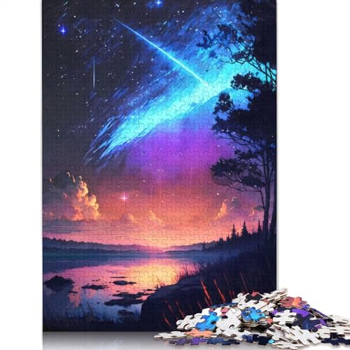 Kometenregen, Sonnenuntergang, Nacht, Puzzle für Erwachsene, 520 Teile, DIY-Spiel, Puzzles für Erwachsene, für Frauen, für Erwachsene Kinder, 520 Stück (52 x 38 cm) von GQmoney