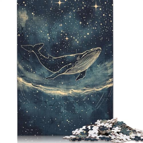 Kosmisches Walhai-Puzzle für Erwachsene und Kinder, 520 Teile, unmögliche Herausforderung, Spielzeug, Lernspiele, Heimdekoration, Geschenke, 520 Teile (52 x 38 cm) von GQmoney