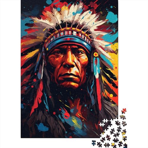 Künstlerisches, farbenfrohes indisches Puzzle, schwierige Herausforderung, 100% recycelter Karton, Puzzle für Frauen und Männer, 1000 Teile (75 x 50 cm) von GQmoney