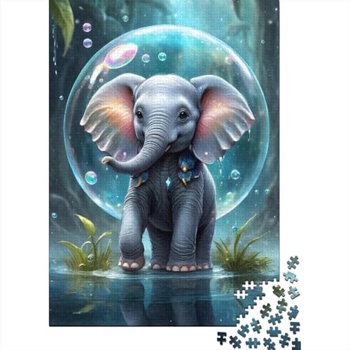 Künstlerisches Elefanten-Puzzle, kreative Spiele, 100% recycelter Karton, Puzzle für Erwachsene, 1000 Teile (38 x 26 cm) von GQmoney