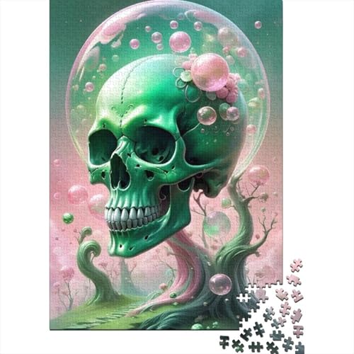Künstlerisches Totenkopf-Puzzle, einzigartige Heimdekoration, Premium-Karton-Puzzle für Erwachsene, einzigartiges, 1000 Teile (38 x 26 cm) von GQmoney