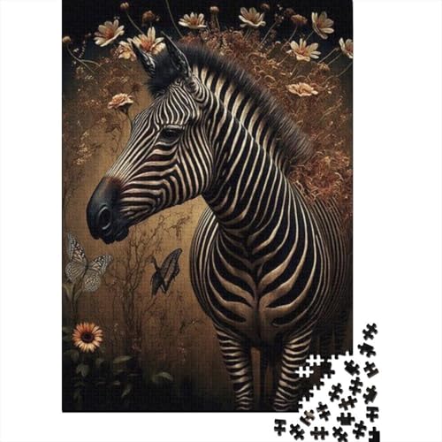 Künstlerisches Zebra-Puzzle, schwierig, 100% recycelter Karton, Puzzle für Frauen und Männer, 1000 Teile (38 x 26 cm) von GQmoney