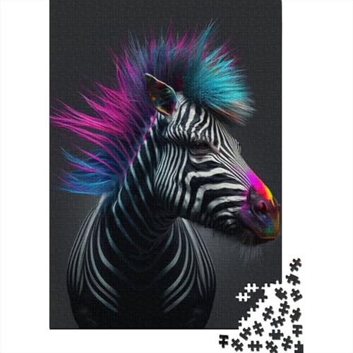 Künstlerisches Zebra-Puzzle, schwierige Herausforderung, 100% recycelter Karton, Puzzle für Erwachsene, 1000 Teile (38 x 26 cm) von GQmoney