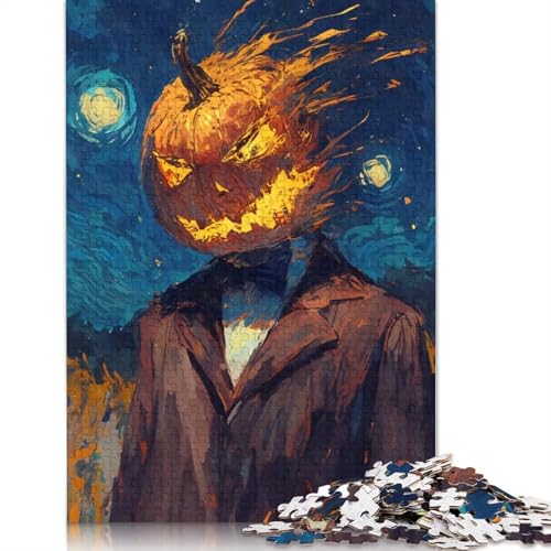 Kürbiskopf-Mann, Sternennacht-Puzzles für Erwachsene, 1000-teiliges Puzzle für Teenager, Lernspiel, Herausforderung, Spielzeug, 1000 Stück (75 x 50 cm) von GQmoney