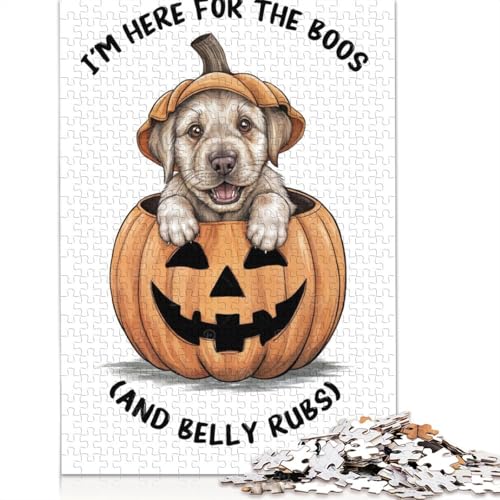 Kürbiswelpe-Halloween-Puzzle für Erwachsene und Jugendliche, 1000 Teile, Papierpuzzles für Teenager, Geschenke, Denksportspiel, 1000 Teile (75 x 50 cm) von GQmoney