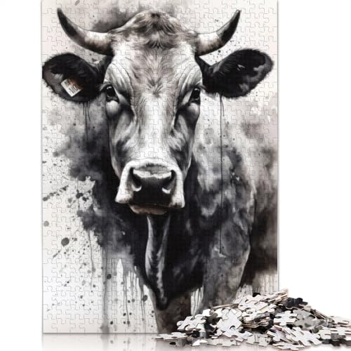 Kuhfarm-Charme, Aquarell-Puzzles für Erwachsene und Kinder. Unmögliches Herausforderungsspielzeug, Lernspiele, Heimdekoration, Geschenke, 1000 Teile (75 x 50 cm) von GQmoney