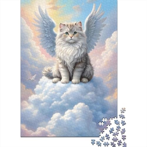 Kunst-Tier-Katzen-Puzzle, 100% recyceltes Kartonpapier, rechteckiges Puzzle für Erwachsene und Kinder, 1000 Teile (38 x 26 cm) von GQmoney