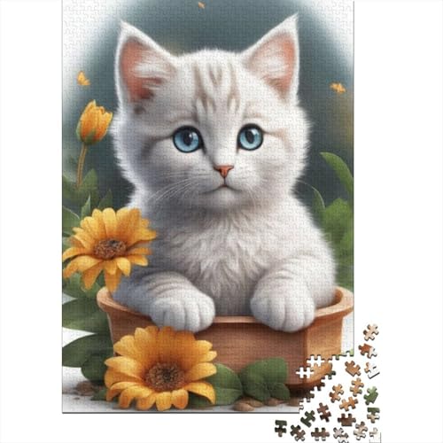 Kunst-Tier-Katzen-Puzzle, anspruchsvolle Familienspiele, 100% recycelter Karton, Puzzle für Erwachsene und Kinder, Geburtstagsgeschenk, 1000 Teile (38 x 26 cm) von GQmoney
