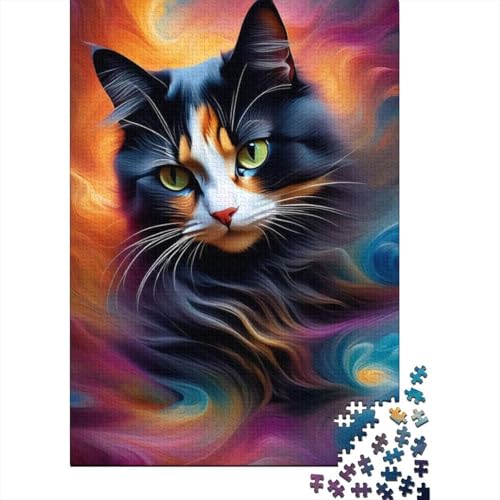 Kunst-Tier-Katzen-Puzzle, einzigartige Heimdekoration, 100% recycelter Karton, Puzzle für Erwachsene, 1000 Teile (38 x 26 cm) von GQmoney