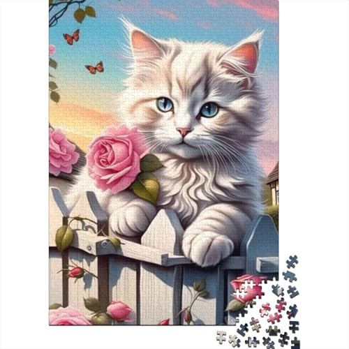 Kunst-Tier-Katzen-Puzzle, einzigartige Heimdekoration, Premium-Karton-Puzzle für Erwachsene, einzigartiges, 1000 Teile (75 x 50 cm) von GQmoney