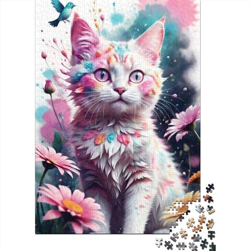 Kunst-Tier-Katzen-Puzzle, herausfordernd und knifflig, 100% recycelter Karton, Puzzle für Erwachsene, Geburtstagsgeschenk, 1000 Teile (75 x 50 cm) von GQmoney