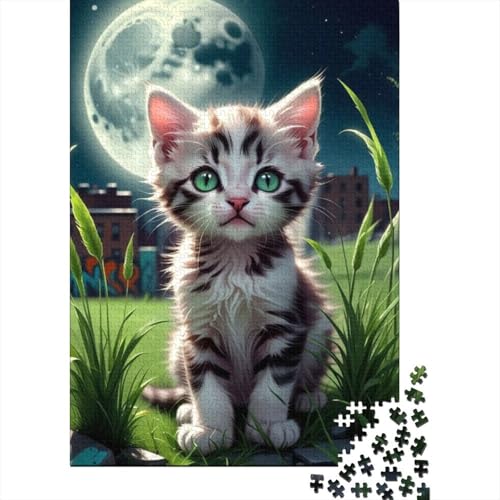 Kunst-Tier-Katzen-Puzzle, schwierige Herausforderung, 100 Prozent recycelter Karton, Puzzle für Erwachsene, 1000 Teile (75 x 50 cm) von GQmoney