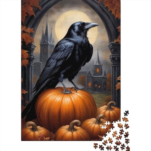 Kunst-Tier-Krähen-Puzzle, einzigartige Heimdekoration, 100% recycelter Karton, Puzzle für Erwachsene, 1000 Teile (38 x 26 cm) von GQmoney