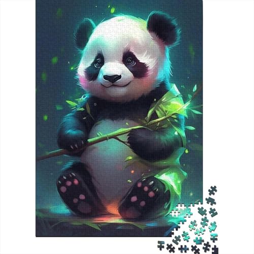 Kunst-Tier-Panda-Puzzle, schwieriges rechteckiges Hartpapier-Puzzle für Erwachsene und Kinder, einzigartiges, 1000 Teile (38 x 26 cm) von GQmoney