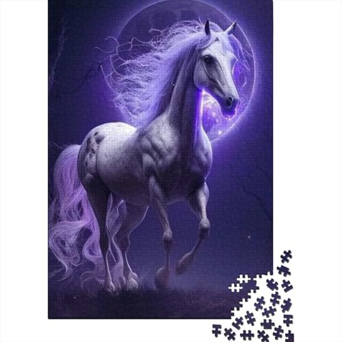 Kunst-Tier-Pferde-Puzzle, Dekompressionsspielzeug, 100% recycelter Karton, Puzzle für Erwachsene, 1000 Teile (38 x 26 cm) von GQmoney