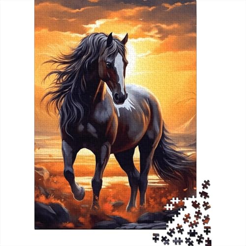 Kunst-Tier-Pferde-Puzzle, Familienspaß, rechteckiges Papier-Puzzle für Jungen oder Mädchen, 1000 Teile (38 x 26 cm) von GQmoney