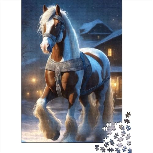 Kunst-Tier-Pferde-Puzzle, Familienspaß, rechteckiges Papier-Puzzle für Jungen oder Mädchen, 1000 Teile (38 x 26 cm) von GQmoney