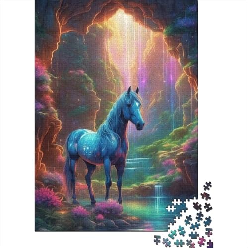Kunst-Tier-Pferde-Puzzle, schwierige Herausforderung, 100 Prozent recycelter Karton, Puzzle für Erwachsene, 1000 Teile (75 x 50 cm) von GQmoney