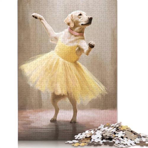 Labrador-Ballerina-Puzzle für Erwachsene und Kinder. Skurrile Herausforderung, Spielzeug, Lernspiel, Heimdekoration, ab 14 Jahren, 520 Teile (52 x 38 cm) von GQmoney