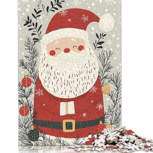 Lächelnder Weihnachtsmann, Illustration, Papierpuzzle, 1000 Teile, Puzzle für Erwachsene, Lernspiel, Herausforderungsspielzeug, 1000 Teile (38 x 26 cm) von GQmoney
