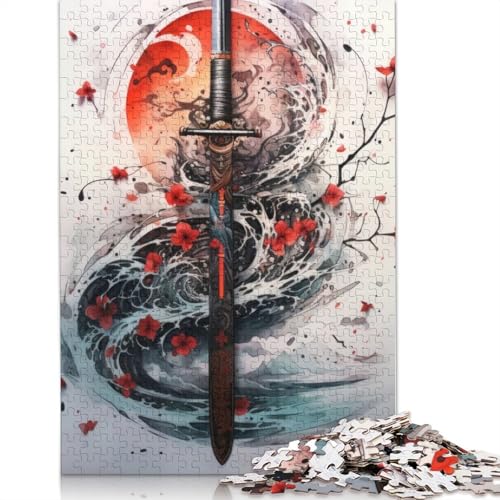 Legendäre Samurai-Katana-Puzzles, 520 Teile, für Teenager, Geschenke, Holzpuzzle, Puzzle für Erwachsene, Puzzles für Erwachsene, 520 Stück (52 x 38 cm) von GQmoney