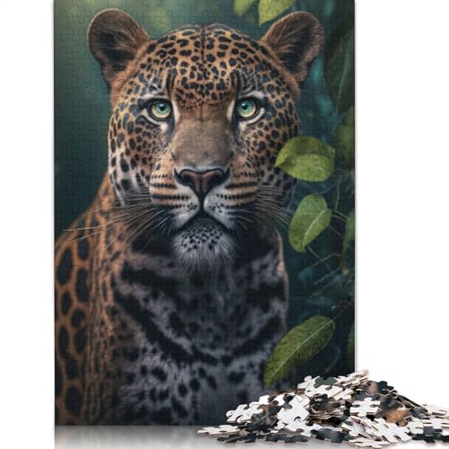 Leoparden-Puzzle für Erwachsene und Kinder. Tolles Geschenk, Herausforderungsspielzeug, Lernspiele, Heimdekoration für Erwachsene und Kinder ab 14 Jahren, 520 Teile (52 x 38 cm) von GQmoney