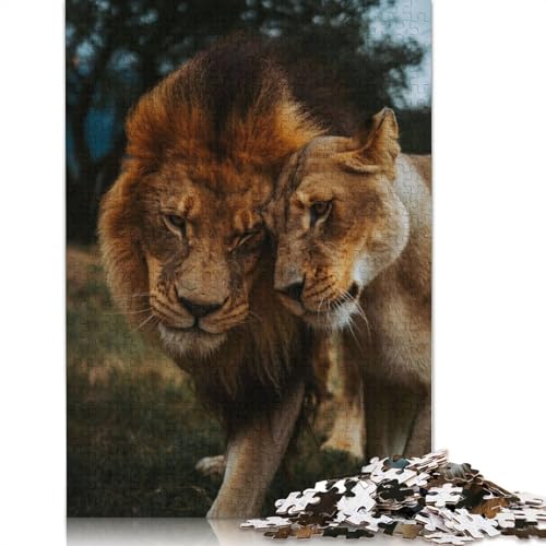 Löwen-Liebes-Puzzle für Erwachsene und Kinder. 520 Teile, skurriles Herausforderungsspielzeug, Lernspiel, Heimdekoration, Geschenke, 520 Teile (52 x 38 cm) von GQmoney