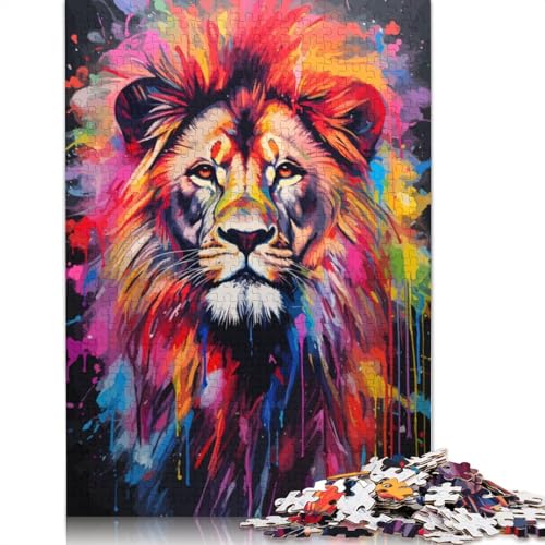 Löwen-Malposter, Puzzle für Erwachsene, herausforderndes und kniffliges Puzzle für Frauen und Männer, 1000 Teile (75 x 50 cm) von GQmoney
