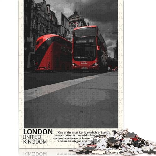 London 1000-teiliges Puzzle für Erwachsene, 100% recycelte Holzplatte, schwierige Puzzles für Frauen und Männer, 1000 Teile (75 x 50 cm) von GQmoney