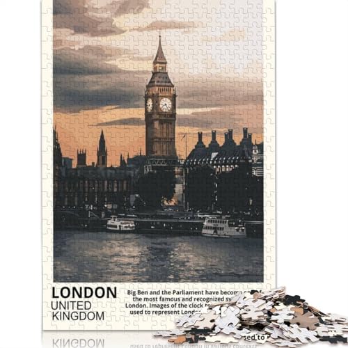 London City Puzzle-Spielzeug für Erwachsene, Lernspiel, Puzzlespiele für Erwachsene für Frauen und Männer, 520 Teile (52 x 38 cm) von GQmoney