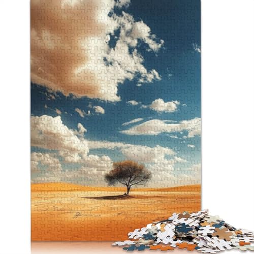 Lone Tree Desert Watch Puzzle für Erwachsene, 1000 Teile, kreative Spiele, Puzzle, Geschenke für Männer, für Frauen, Männer, 1000 Teile (75 x 50 cm) von GQmoney