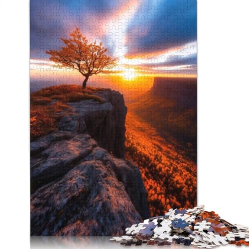 Lone Tree Sunset Puzzle 520 Teile für Erwachsene, kreative Spiele, Puzzlespiele für Erwachsene für Jungen oder Mädchen, 520 Teile (52 x 38 cm) von GQmoney