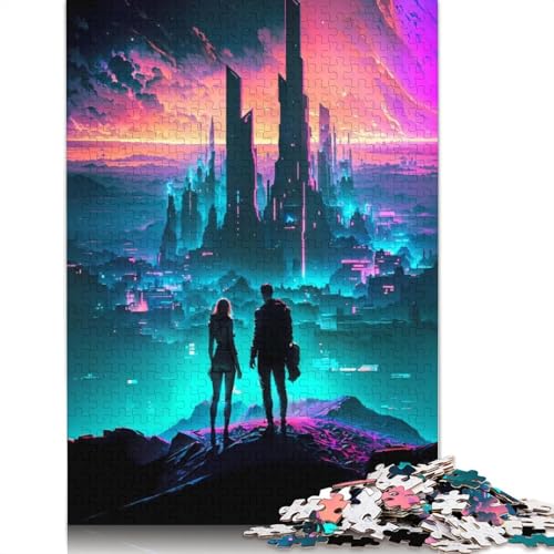 Lovers of Futuristic City Puzzle-Spielzeug für Erwachsene, Lernspiel, Puzzle-Spiele für Erwachsene für Frauen und Männer, 1000 Teile (75 x 50 cm) von GQmoney