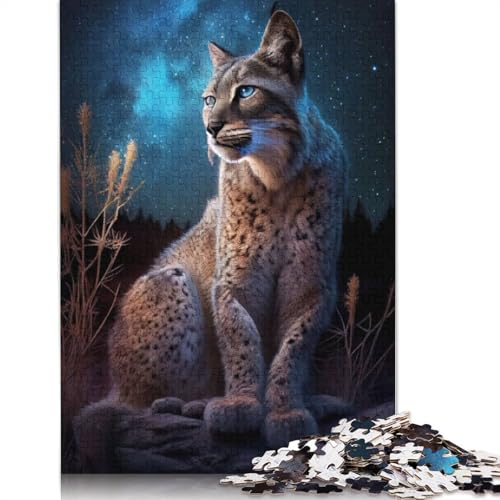 Luchs unter dem Sternenhimmel, Puzzle für Erwachsene ab 18 Jahren, Lernspiele, Puzzle für Erwachsene und Kinder, 1000 Teile (75 x 50 cm) von GQmoney