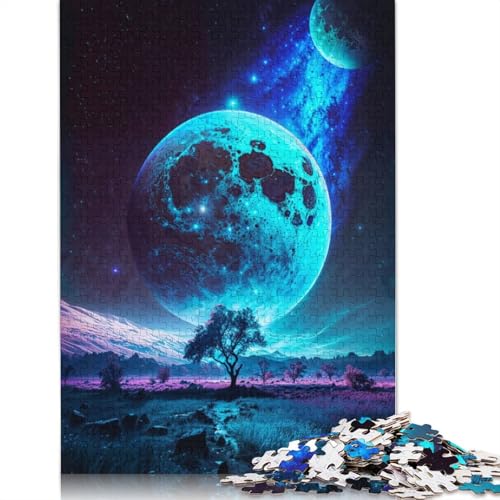 Lunar Vista Space Fantasy Puzzle, 1500 Teile, Erwachsenen-Puzzle, Holzpuzzle, nachhaltiges Puzzle für Erwachsene, Spiele, 1500 Teile (85 x 57 cm) von GQmoney