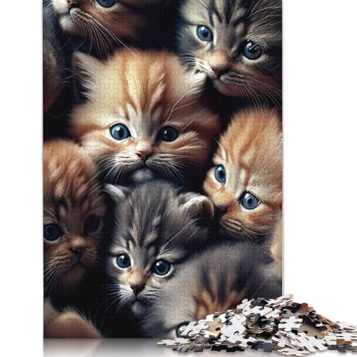 Lustiges Katzenstapel-Puzzle für Erwachsene und Kinder. Unmögliches Herausforderungsspielzeug, Lernspiel, Heimdekoration für Erwachsene und Kinder ab 14 Jahren, 520 Teile (52 x 38 cm) von GQmoney