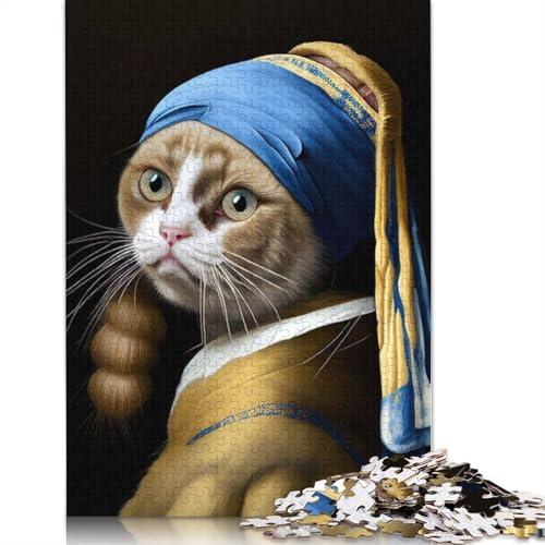 Lustiges Puzzle mit Katzen-Vintage-Gemälde für Erwachsene und Kinder. Skurriles Herausforderungsspielzeug, Lernspiel, Heimdekoration, ab 14 Jahren, 1500 Teile (85 x 57 cm) von GQmoney