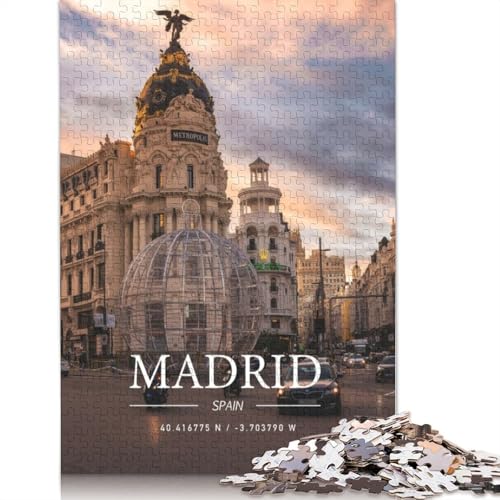 Madrid 1000-teiliges Puzzle, Denksportaufgaben für Erwachsene, Puzzle für Erwachsene und Kinder, 1000 Teile (75 x 50 cm) von GQmoney