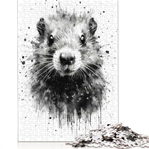 Marmot Beauty Art Puzzle für Teenager, 1000 Teile, Puzzle, Denksportaufgaben für Erwachsene, 1000 Teile (75 x 50 cm) von GQmoney